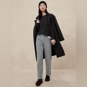 Banana Republic Factory FLANNEL STRAIGHT TROUSER PANTS Heather Gray 2 Petite X14